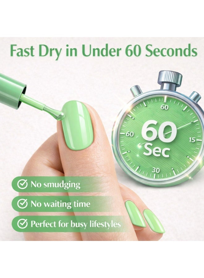 Brunson Classic Nail Polish 18ml Fast Dry Nail Lacquer Nail Harderner Normal Polish Glossy Gel Effect Quick Air Dry Long-Lasting Natural Nail Enamel Salon Quality Manicure Pedicure Regular Polish - Image 4